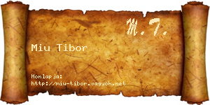 Miu Tibor névjegykártya